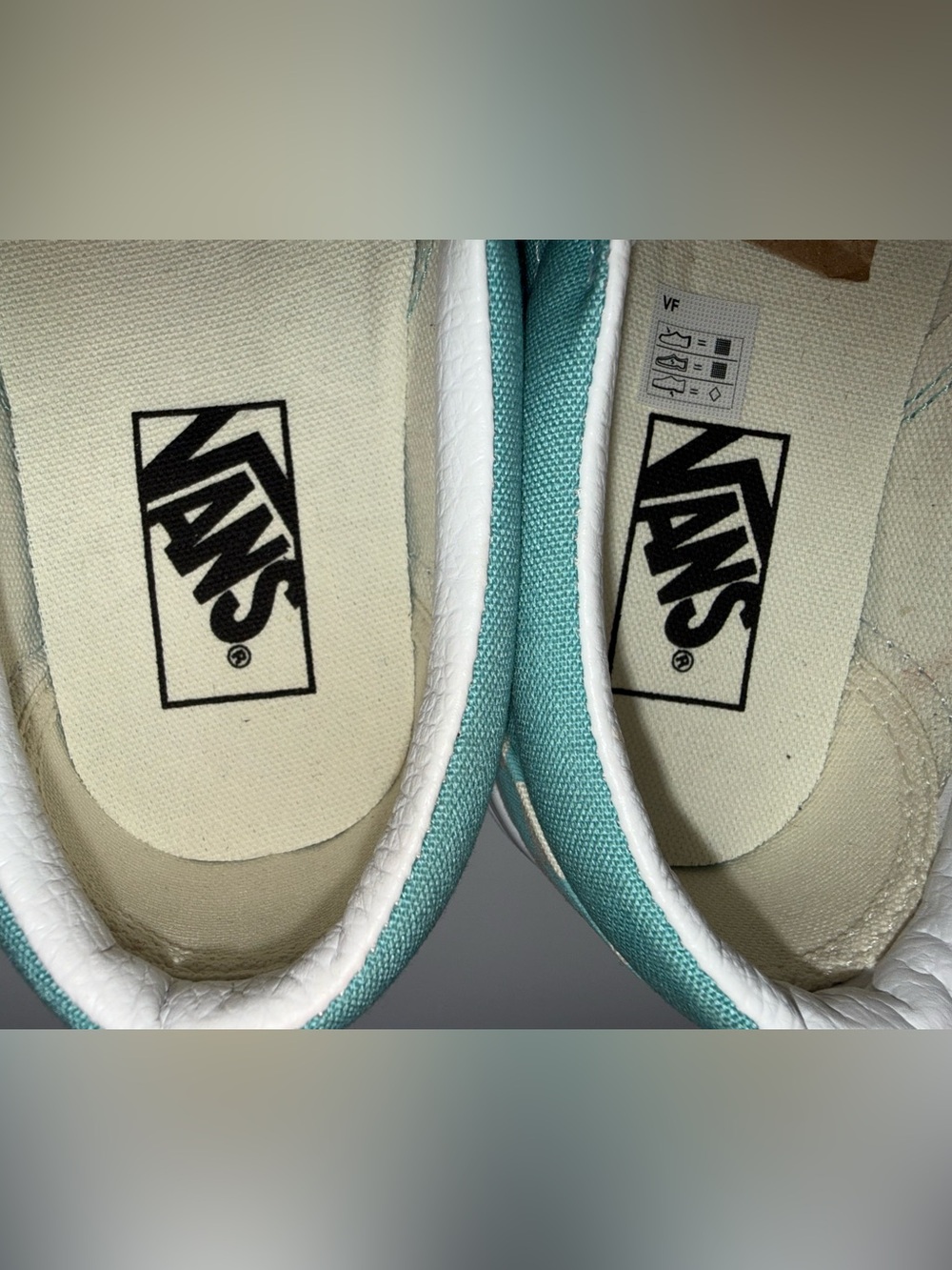 Vans Slip-On Checkerboard in Aqua Haze and Cream NEW - Picture 5 of 6